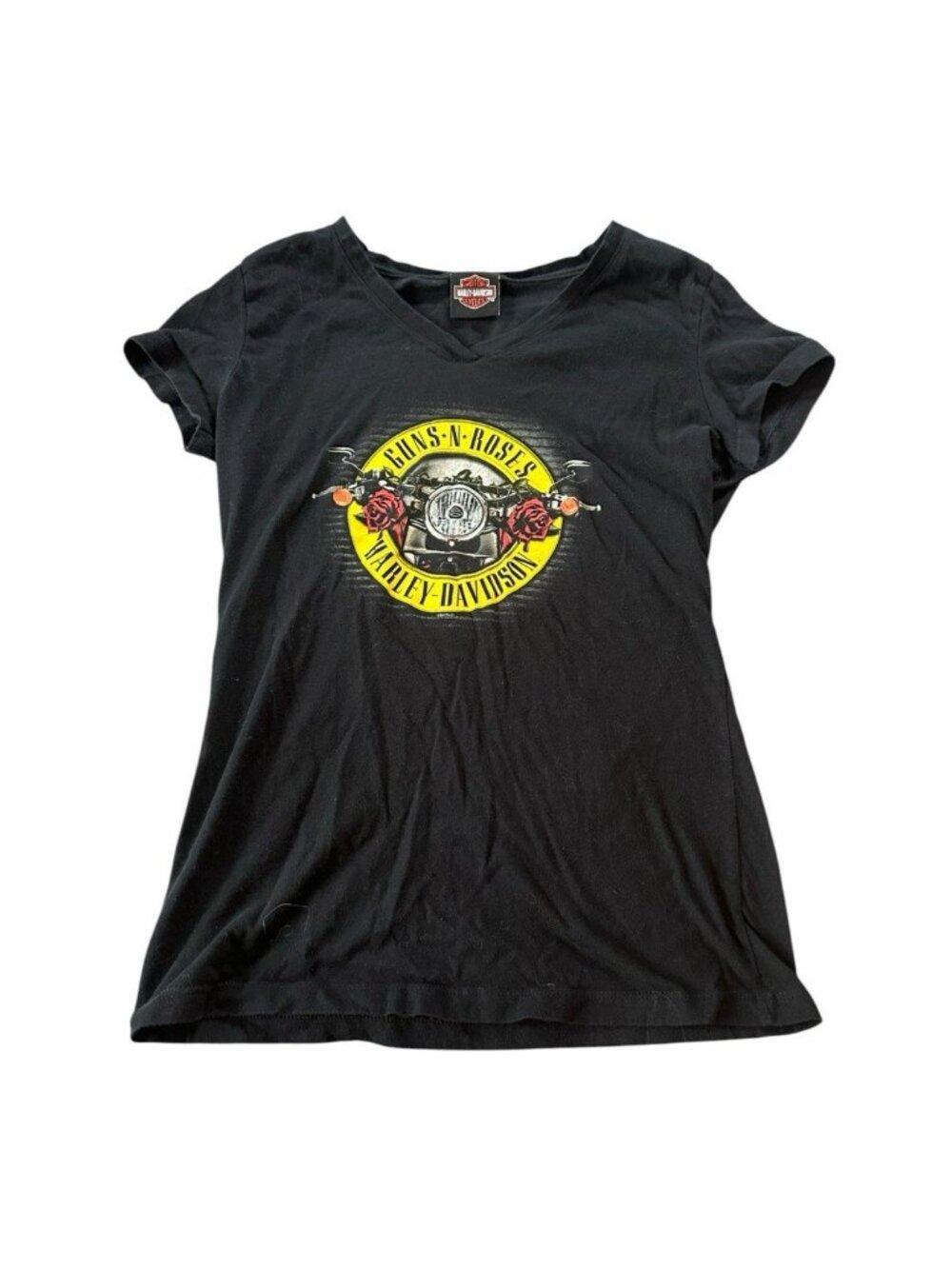 Guns N Roses Harley Davidson Shirt Womens XL Motorcycle Bikercore Black 90s Rock